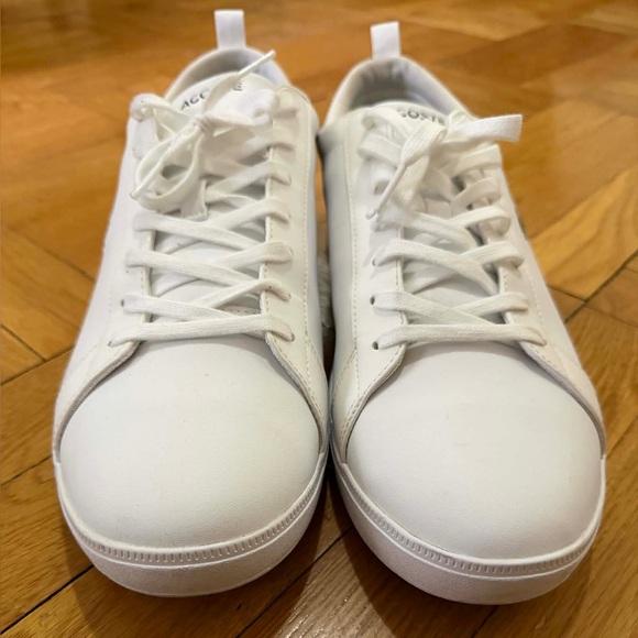 Lacoste White Low-Top Sneakers with Green Croc Accent - Picture 2 of 6